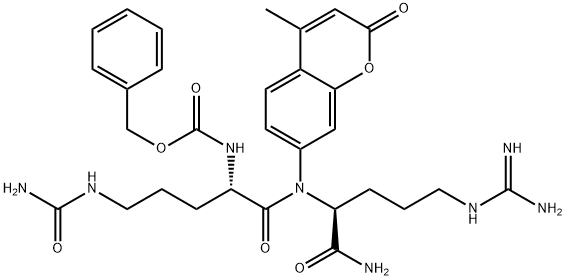 benzyloxycarbonylcitrullyl-arginine 4-methylcoumarin-7-ylamide分子式结构图