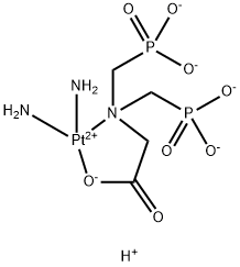 diamine((bis-(phosphonatomethyl)amino)acetato(2-)-O(1),N(1))platinum(II)分子式结构图