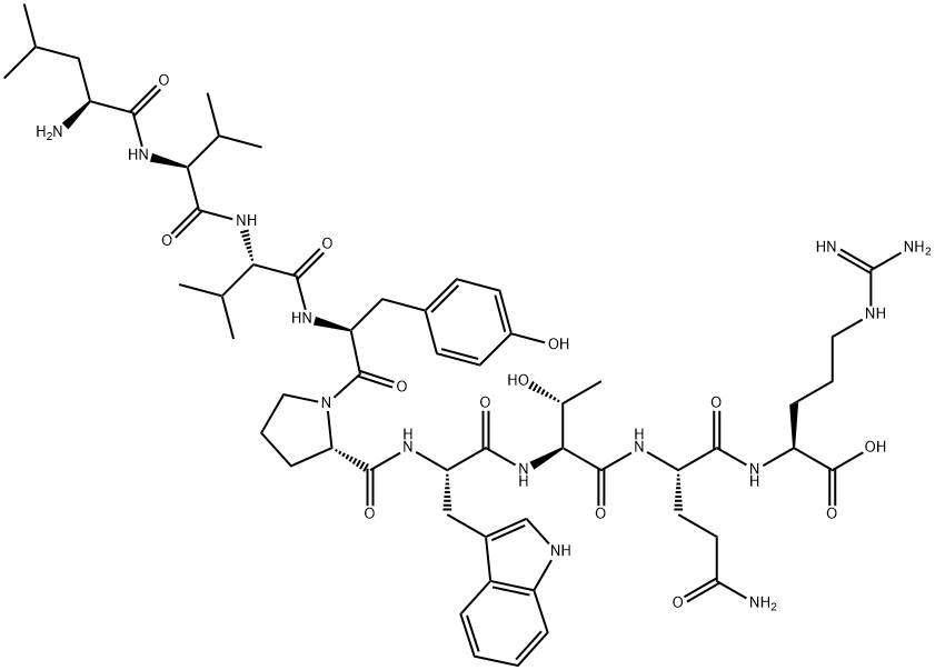 LEU-VAL-VAL-TYR-PRO-TRP-THR-GLN-ARG分子式结构图