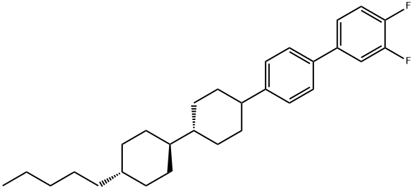 反式,反式-3,4-二氟-4-(4-戊基-双环己基-4-基)-联苯分子式结构图