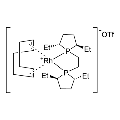 1,2-双((2R,5R)-2,5-二乙基磷杂环戊烷基)乙烷(环辛二烯)铑(I) 三氟甲磺酸盐分子式结构图