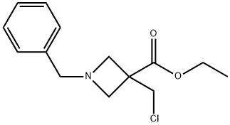 1-苄基-3-(氯甲基)氮杂环丁烷-3-羧酸乙酯分子式结构图