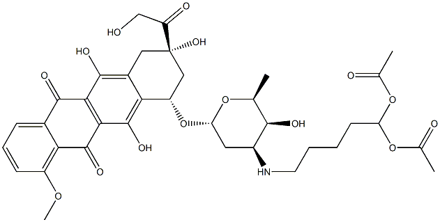 N-(5,5-diacetoxypentyl)doxorubicin分子式结构图