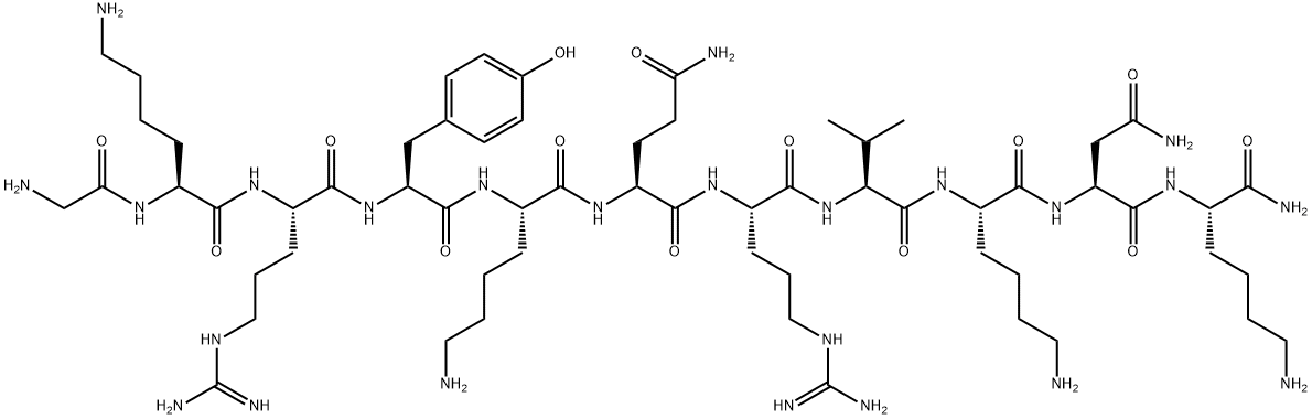 GLY-LYS-ARG-TYR-LYS-GLN-ARG-VAL-LYS-ASN-LYS-NH2分子式结构图