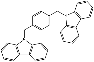 9,9'-[1,4-亚苯基二(亚甲基)]二-9H-咔唑分子式结构图