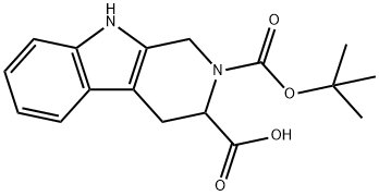 2-(叔丁氧基羰基)-2,3,4,9-四氢-1H-吡啶并[3,4-B]吲哚-3-羧酸分子式结构图