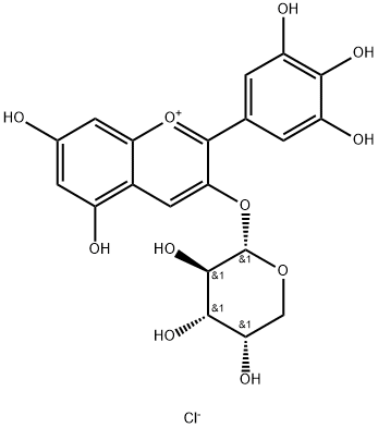 氯化飞燕草素-3-O-阿拉伯糖苷分子式结构图