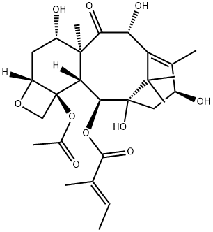 2-去苯甲酰基-2-巴豆酰基-10-去乙酰基浆果赤霉素Ⅲ分子式结构图