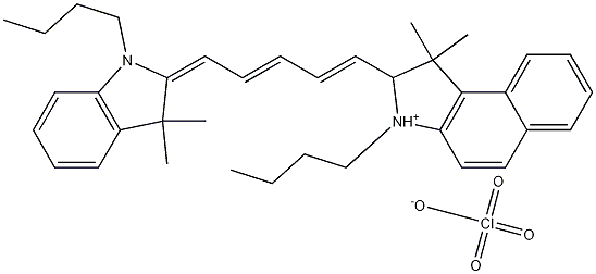 3-丁基-2-[5-(1,3-二氢-3,3-二甲基-1-丙基-2H-吲哚-2-亚基)-1,3-戊二烯基]-1,1-二甲基-1H-苯并[E]吲哚高氯酸盐分子式结构图