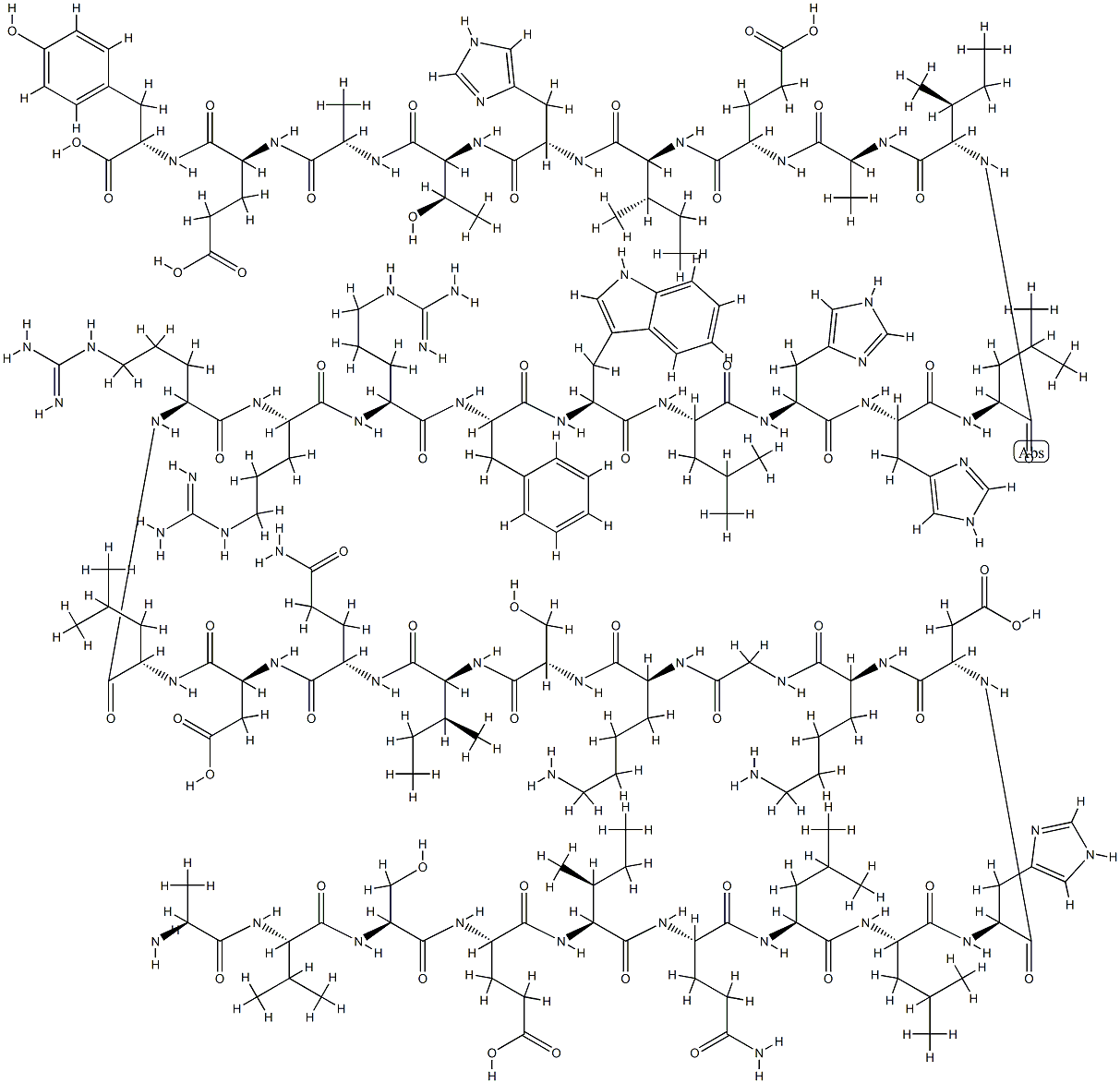 (ILE5,TRP23,TYR36)-PTH-RELATED PROTEIN (1-36) (HUMAN, MOUSE, RAT) TRIFLUOROACETATE SALT分子式结构图