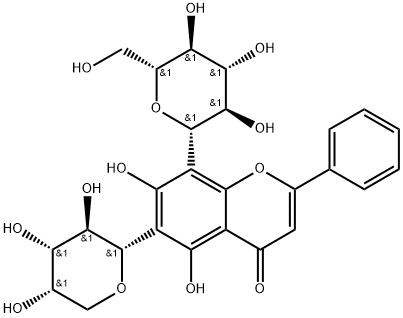 白杨素 6-C-阿拉伯糖 8-C-葡萄糖苷分子式结构图