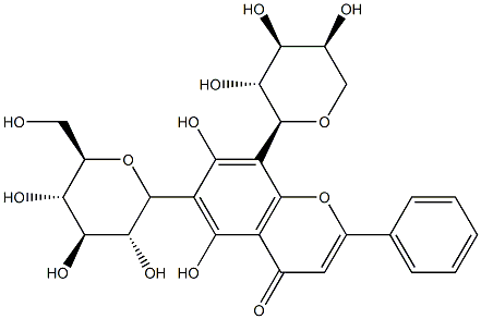 白杨素 6-C-葡萄糖 8-C-阿拉伯糖苷分子式结构图