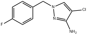 4-氯-1-[(4-氟苯基)甲基]-1H-吡唑-3-胺分子式结构图