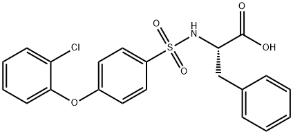 N-[4-(2-氯苯氧基)苯基磺酰基]-DL-苯基丙氨酸分子式结构图