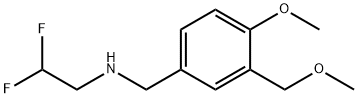 (2,2-二氟乙基)({[4-甲氧基-3-(甲氧基甲基)苯基]甲基})胺分子式结构图