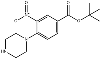 3-硝基-4-(哌嗪-1-基)苯甲酸叔丁酯分子式结构图