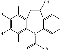 10,11-二氢-10-羟基-5H-二苯并[B,F]氮杂卓-1,2,3,4-四氘代-5-甲酰胺分子式结构图