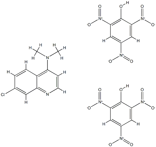 7-氯-N,N-二甲基-4-氨基喹啉和 2,4,6-三硝基苯酚的化合物分子式结构图