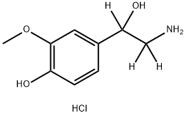 DL-去甲变肾上腺素D3(盐酸盐)溶液, 100 PPM分子式结构图