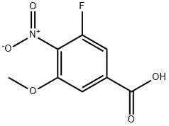 3-氟-5-甲氧基-4-硝基苯甲酸分子式结构图