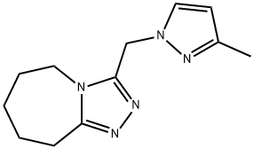 3-((3-甲基-1H-吡唑-1-基)甲基)-6,7,8,9-四氢-5H-[1,2,4]三唑并[4,3-A]氮杂分子式结构图