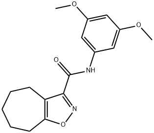 N-(3,5-dimethoxyphenyl)-5,6,7,8-tetrahydro-4H-cyclohepta[d][1,2]oxazole-3-carboxamide分子式结构图