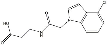 N-[(4-chloro-1H-indol-1-yl)acetyl]-beta-alanine分子式结构图