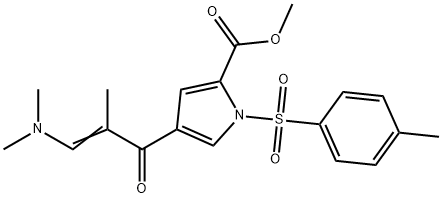 (E)-METHYL 4-(3-(DIMETHYLAMINO)-2-METHYLACRYLOYL)-1-TOSYL-1H-PYRROLE-2-CARBOXYLATE分子式结构图