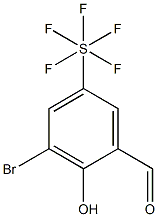 3-bromo-2-hydroxy-5-(pentafluoro-l6-sulfanyl)benzaldehyde分子式结构图