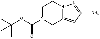 叔-丁基 2-氨基-6,7-二氢吡唑并[1,5-A]吡嗪-5(4H)-甲酸基酯分子式结构图