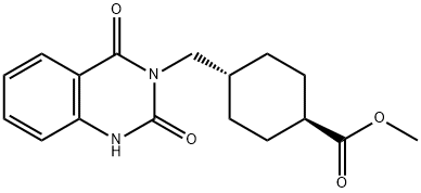 反式-4-[(2,4-二氧代-1,4-二氢喹唑啉-3(2H)-基)甲基]环己烷甲酸甲酯分子式结构图