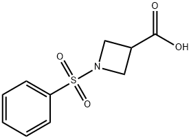 1-(苯基磺酰基)氮杂环丁烷-3-羧酸分子式结构图