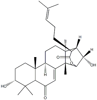 (3ALPHA,13ALPHA,14BETA,16BETA,17ALPHA,20S)-3,16-二羟基-6-氧代羊毛甾-7,24-二烯-21-酸 GAMMA-内酯分子式结构图