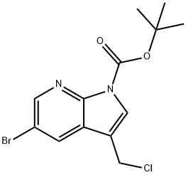 tert-Butyl 5-broMo-3-(chloroMethyl)pyrrolo[2,3-b]pyridin-1-carboxylate分子式结构图