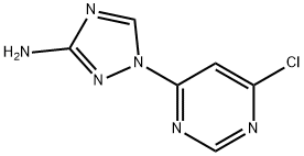 1-(6-氯嘧啶-4-基)-1H-1,2,4-3-氨基-1,2,4-三氮唑分子式结构图