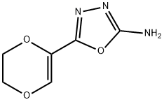 5-(5,6-DIHYDRO-1,4-DIOXIN-2-YL)-1,3,4-OXADIAZOL-2-AMINE分子式结构图