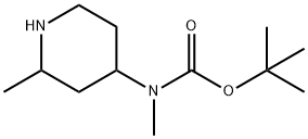 叔丁基甲基(2-甲基哌啶-4-基)氨基甲酸酯分子式结构图