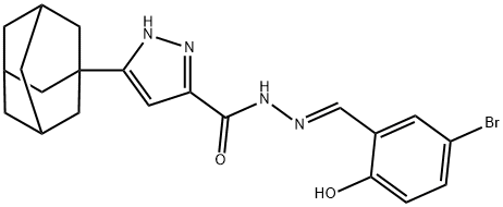 3-((1s,3s)-adamantan-1-yl)-N-((E)-5-bromo-2-hydroxybenzylidene)-1H-pyrazole-5-carbohydrazide分子式结构图