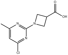 1-(4-氯-6-甲基-嘧啶-2-基)-氮杂环丁烷-3-羧酸分子式结构图