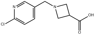 1-(6-氯-吡啶-3-基甲基)-氮杂环丁烷-3-羧酸分子式结构图