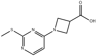 1-(2-甲基硫烷基-嘧啶-4-基)-氮杂环丁烷-3-羧酸分子式结构图