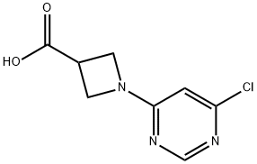 1-(6-氯-嘧啶-4-基)-氮杂环丁烷-3-羧酸分子式结构图