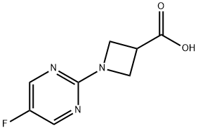 1-(5-氟嘧啶-2-基)-氮杂环丁烷-3-羧酸分子式结构图