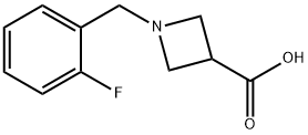 1-(2-氟-苄基)-氮杂环丁烷-3-羧酸分子式结构图