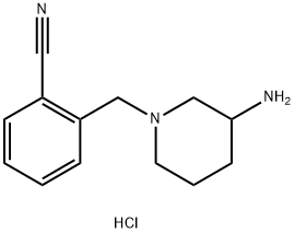 2-(3-氨基-哌啶-1-基甲基)-苄腈盐酸盐分子式结构图