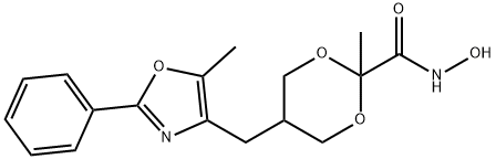 N-Hydroxy-2-Methyl-5-[(5-Methyl-2-phenyl-4-oxazolyl)Methyl]-1,3-dioxane-2-carboxaMide分子式结构图