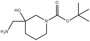 N-BOC-3-羟基-3-(氨基甲基)哌啶分子式结构图