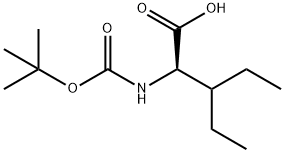 (R)-Boc-2-amino-3-ethyl-pentanoic acid分子式结构图