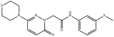 N-[3-(methylsulfanyl)phenyl]-2-[6-oxo-3-(thiomorpholin-4-yl)pyridazin-1(6H)-yl]acetamide分子式结构图