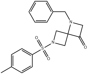 1-苄基-6-对甲苯磺酰-1,6-二氮杂螺[3.3]庚烷-3-酮分子式结构图